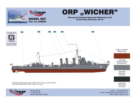 Model okrętu ORP Wicher set Mirage - 6