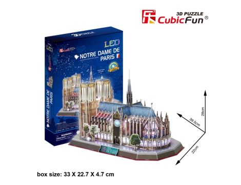 Puzzle 3D Notre Dame (Światło) od Cubic Fun - 2