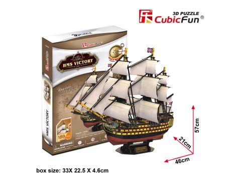 Puzzle 3D Żaglowiec HMS Victory Cubic Fun - 2