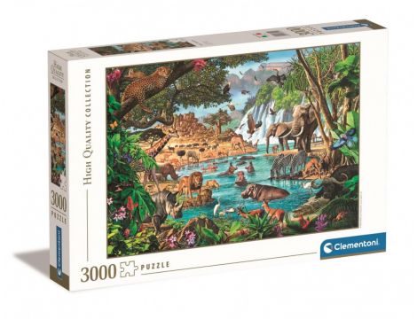 Puzzle 3000 el Africa Waterhole Clementoni 1