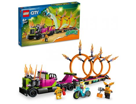 Klocki LEGO City Wyzwanie Kaskaderskie - Ciężarówka I Ogniste Obręcze 60357 - 4