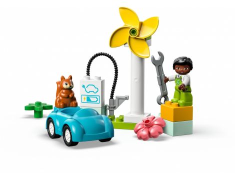 Puzzle LEGO DUPLO Turbina Wiatrowa I Samochód Elektryczny 10985 - 4