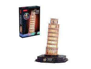 Puzzle 3D LED Krzywa wieża w Pizie Nocą od Cubic Fun - image 2