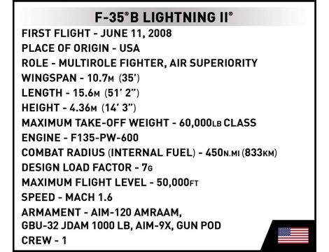 Klocki Samolot Armed Forces F-35B Lightning II Cobi - 6