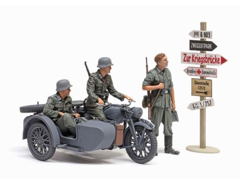 Figurki German KS 600 Motorcycle And Sidecar Tamiya