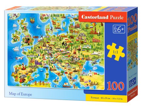 Puzzle Mapa Europy Castorland 100el