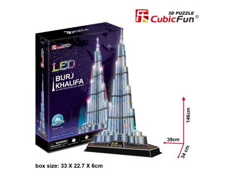 Puzzle 3D Burj Khalifa LED Cubic Fun - 3