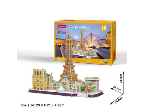 Puzzle 3D City Line Paris Cubic Fun - 3