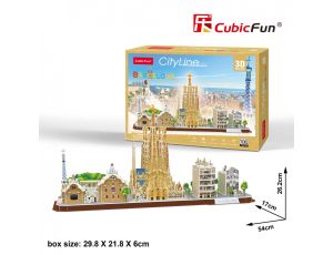 Puzzle 3D City Line Barcelona Cubic Fun - image 2