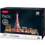 Puzzle 3D City Line Paryż LED Cubic Fun - 2