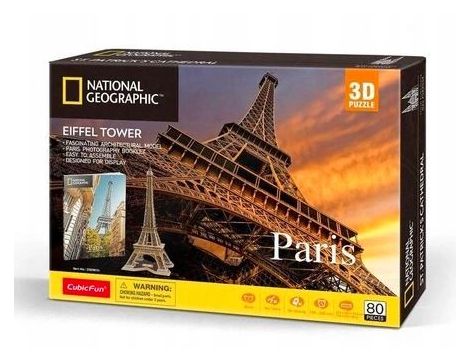 Puzzle 3D National Geographic Paryż Wieża Eiffla Cubic Fun