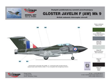 Model Samolotu Gloster Javelin F MK9 Set Mirage - 4