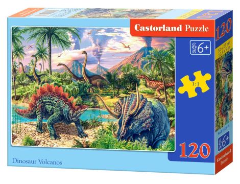 Puzzle Dinozaury Przy Wulkanach Castorland 120el