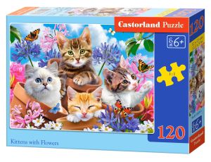 Puzzle Kociaki Z Kwiatami Castorland 120el