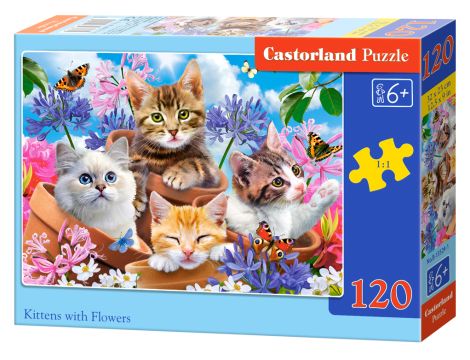 Puzzle Kociaki Z Kwiatami Castorland 120el