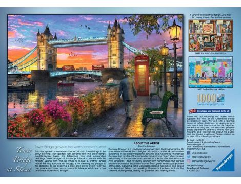 Puzzle Zachód Słońca Nad Tower Bridge Ravensburger 1000el - 2