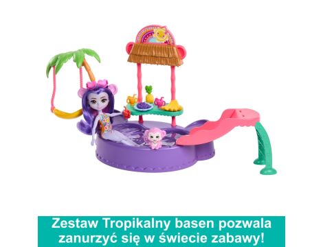 Zestaw Lalka Enchantimals Tropikalny Basen I Małpka Mattel - 5