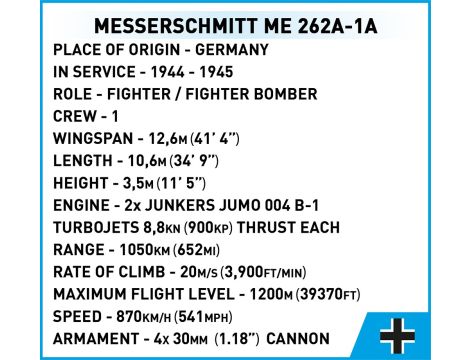 Klocki Messerschmitt ME 262 A-1A COBI - 13