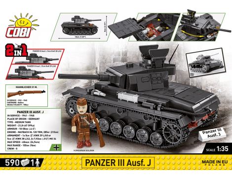 Klocki Czołg WWII Panzer III Ausf J COBI - 2