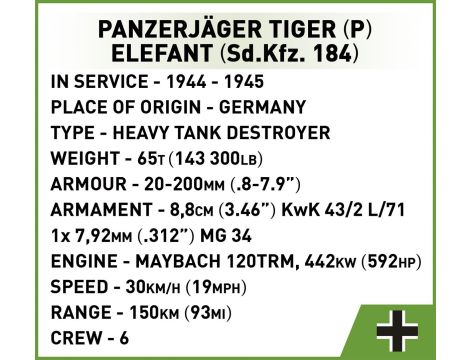 Klocki Czołg Elefant Panzerjager Tiger P COBI - 14