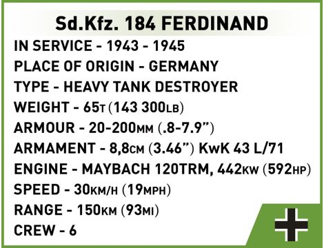 Klocki Czołg Ferdinand SD KFZ 184 COBI - 14