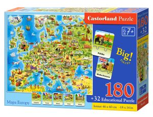 Puzzle Mapa Europy 180el Castorland
