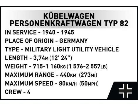 Klocki Kubelwagen Personenkraft Wagen Typ 82 COBI - 16
